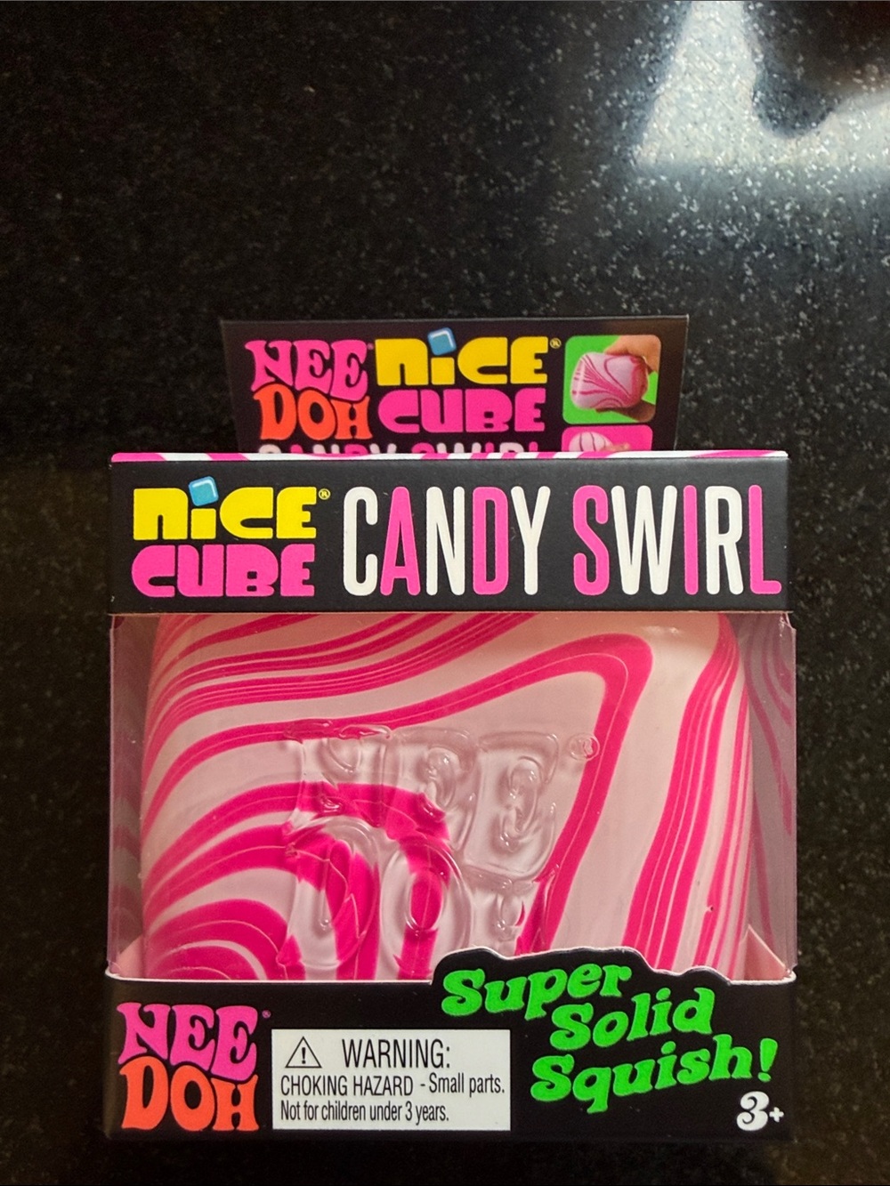 NIB 100% Auth NeeDoh Nice Cube Candy Swirl Super Solid Squish